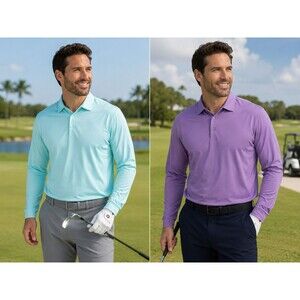 2pk Lot Bundle Gradual Polo Shirt Men’s 3XL Long Sleeve Golf Performance